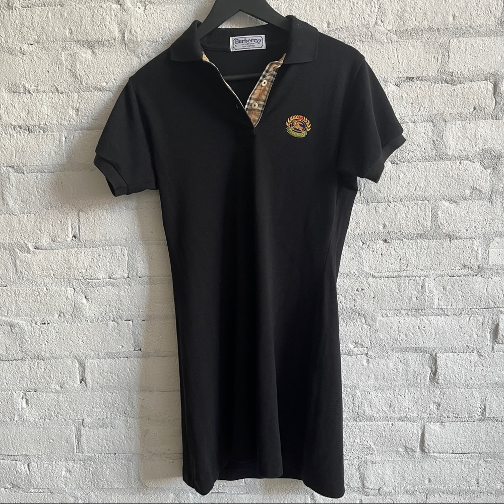Vintage Burberry Polo Mini Dress in Black